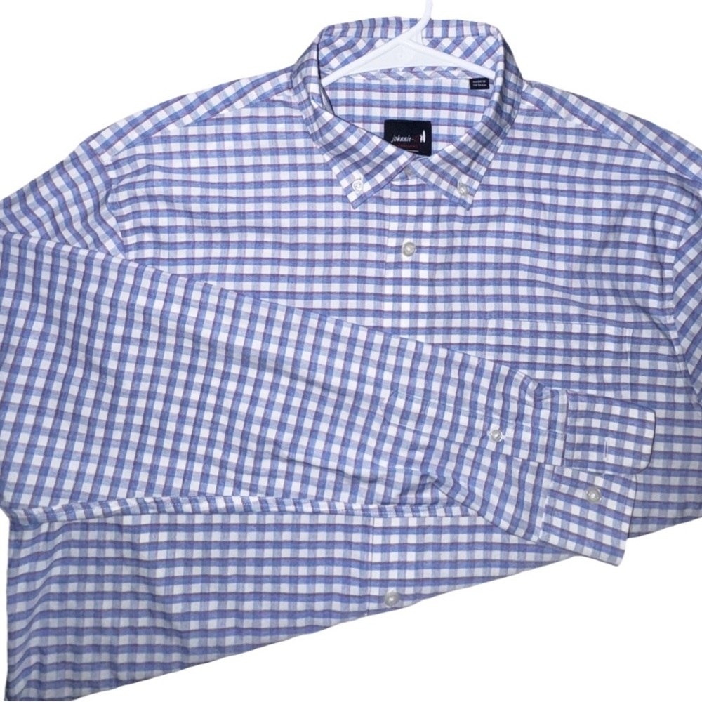 johnnie-O Performance Mead Plaid Button Down Shirt Large